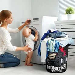HoaMoya Collapsible Cartoon Monster Truck Laundry Hamper Nursery Hamper Large Waterproof Clothes Toy Storage Basket Bin For Kids Boys Girls Bedroom Bathroom -Safavieh Furniture 51pI0OVBNvL