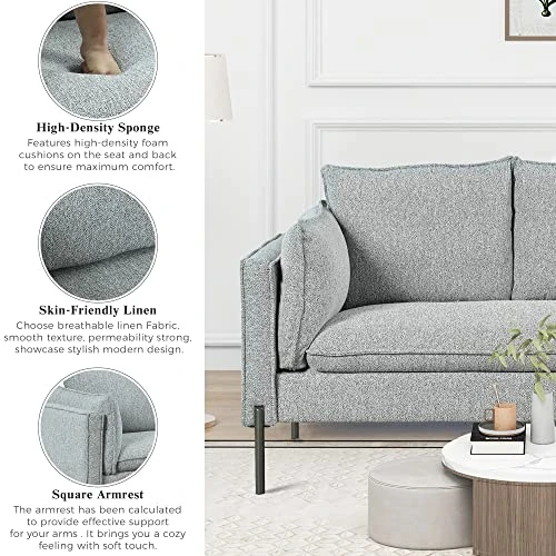 2-Piece Linen Fabric Sofa Set With USB Charging Ports, Morden Style Upholstered Sofa And Loveseat Sets With 3 Seat Sofa Couch And Loveseat Sofa For Living Room, Apartment (2+3 Seat, Grey) 1 2-Piece Linen Fabric Sofa Set With USB Charging Ports, Morden Style Upholstered Sofa And Loveseat Sets With 3 Seat Sofa Couch And Loveseat Sofa For Living Room, Apartment (2+3 Seat, Grey)