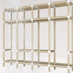 N/A Detachable Wardrobe Steel Frame Thicken Bold Double Folding Full Hanging Fabric Simple Storage Economy Cloth Wardrobe 6 N/A Detachable Wardrobe Steel Frame Thicken Bold Double Folding Full Hanging Fabric Simple Storage Economy Cloth Wardrobe -Safavieh Furniture 51pVnqW04QL 2