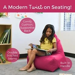 Factory Direct Partners 13302-RS Cali Alpine Sack Bean Bag Chair, Dirt-Resistant Coated Oxford Fabric - Raspberry (2-Pack) -Safavieh Furniture 51pfUIwrPMS