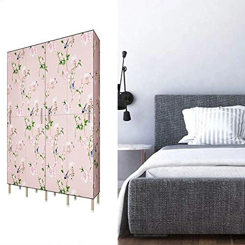 HMGGDD Detachable Wardrobe Steel Frame Thicken Bold Double Folding Full Hanging Fabric Simple Storage Economy Cloth Wardrobe 3 HMGGDD Detachable Wardrobe Steel Frame Thicken Bold Double Folding Full Hanging Fabric Simple Storage Economy Cloth Wardrobe - Image 3