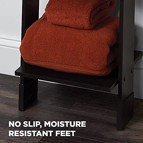 Zenna Home Ladder Style Bathroom Linen Tower, Espresso 3 Zenna Home Ladder Style Bathroom Linen Tower, Espresso - Image 3