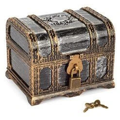 Pirate Treasure Chest For Kids Toy Treasure Box,Pirate-Themed Party Birthday Gifts,Treasure Chest For Kids Prizes Games.(Square A)