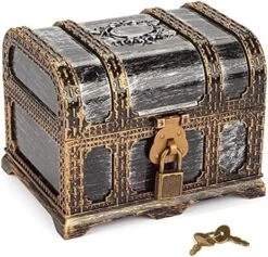 Pirate Treasure Chest For Kids Toy Treasure Box,Pirate-Themed Party Birthday Gifts,Treasure Chest For Kids Prizes Games.(Square A) 12 Pirate Treasure Chest For Kids Toy Treasure Box,Pirate-Themed Party Birthday Gifts,Treasure Chest For Kids Prizes Games.(Square A) -Safavieh Furniture 51pwUgofy7L. AC
