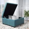 GDFStudio Christopher Knight Home Carlsbad Fabric Storage Ottoman, Dark Teal