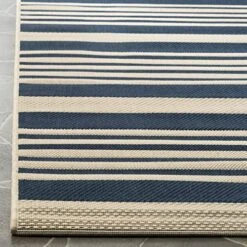 SAFAVIEH Courtyard Collection 2' X 3'7" Navy/Beige CY6062 Stripe Indoor/ Outdoor-Waterproof Easy-Cleaning Patio Backyard Mudroom Accent-Rug -Safavieh Furniture 51pzmHtgDTL