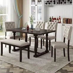 5 Piece Dining Table Set, Kitchen Table Sets, Counter Height Dining Table Set With Faux Marble Dining Table And 4 Upholstered-Seat Chairs, Dining Room Table Set For Kitchen/Living Room, Gray -Safavieh Furniture 51qEZgzdrL. AC