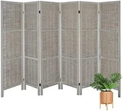 6 Panel Room Divider, Wood Room Divider Temporary Wall, Extra Wide Folding Room Dividers And Privacy Screens, Dividers For Bedroom Studio Apartment Dorm(White) -Safavieh Furniture 51qHfdgj0NL. AC