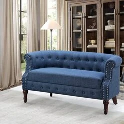 Rosevera Grier Polyester Upholstered Button Tufting Lounge Sofa Chair For Indoor Bedroom, Standard, Linen Beige Chaise -Safavieh Furniture 51qK25kHllL. AC