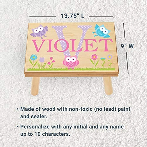 Let’s Make Memories Personalized My Own Name Step Stool - Children’s Step Stool - Sturdy Wood – Non-Toxic Paint, Sealer - Unicorn Design - White - 14’Wx9.25”Lx8.75”H - Ages 3+ 3 Let’s Make Memories Personalized My Own Name Step Stool - Children’s Step Stool - Sturdy Wood – Non-Toxic Paint, Sealer - Unicorn Design - White - 14’Wx9.25”Lx8.75”H - Ages 3+ - Image 3