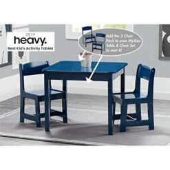 Delta Children MySize Kids Wood Table And Chair Set (2 Chairs Included) - Ideal For Arts & Crafts, Snack Time, Homeschooling, Homework & More - Greenguard Gold Certified, Deep Blue -Safavieh Furniture 51qNxxkTa3L