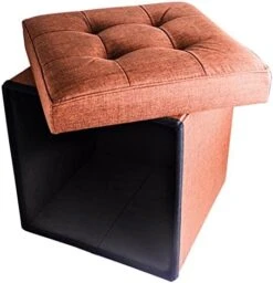 Red Co. Folding Cube Storage Ottoman With Padded Seat, 15" X 15" - Taupe -Safavieh Furniture 51qac5q NL. AC