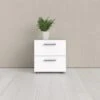 Home Square 2 Piece Bedroom Set With 2 Two Drawer Nightstands In White