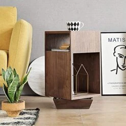 Square Rotating Cabinet Modern Living Room Bedroom Small Side Storage Bedside Table-60 * 32cm (Color : B)(Color:B) -Safavieh Furniture 51qhzrvUFVL