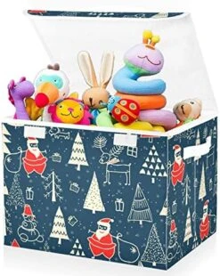 FULUHUAPIN Snowflake Pretty Pattern Toy Storage Box Chest With Lid, 16.5"x12.6"x11.8" Sturdy Toys Organizer Boxes Bin Baskets For Boy, Girl, Nursery, Closet, Bedroom, Playroom 21011152 15 FULUHUAPIN Snowflake Pretty Pattern Toy Storage Box Chest With Lid, 16.5"x12.6"x11.8" Sturdy Toys Organizer Boxes Bin Baskets For Boy, Girl, Nursery, Closet, Bedroom, Playroom 21011152 -Safavieh Furniture 51qqtOn DOL. AC
