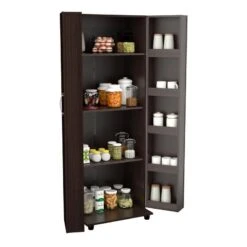 Inval 4-Shelf 2-Door Kitchen Pantry Storage Cabinet, Espresso 7 Inval 4-Shelf 2-Door Kitchen Pantry Storage Cabinet, Espresso -Safavieh Furniture 51qytpGVz0L
