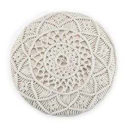 SIMPLIHOME Coates Round Macrame Pouf, Footstool, Upholstered In Natural Woven Cotton, For The Living Room, Bedroom And Kids Room, Boho, , -Safavieh Furniture 51r2qzHLVSL