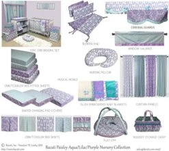Bacati - Paisley Kids Storage (Collapsible Hamper 14 X 14 X 19 Inches, Lilac/Purple/Aqua) 20 Bacati - Paisley Kids Storage (Collapsible Hamper 14 X 14 X 19 Inches, Lilac/Purple/Aqua) -Safavieh Furniture 51r9L9tNxnL