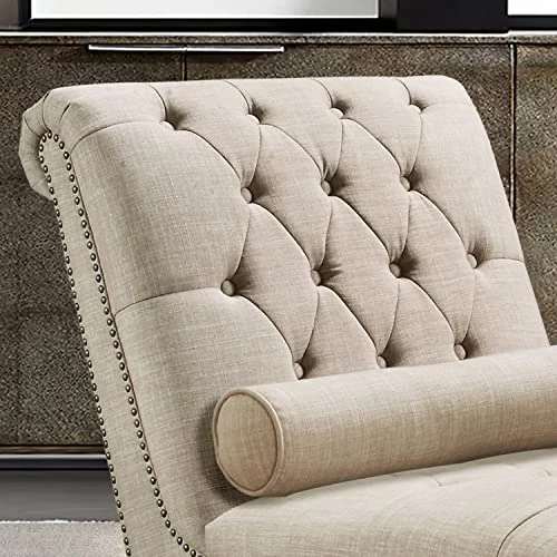 Rosevera Leavitt Living Room Chairs With Padded Seat Sleeper Comfy For Bedrooms Lounge Chaise, Standard, Pearl Beige 5 Rosevera Leavitt Living Room Chairs With Padded Seat Sleeper Comfy For Bedrooms Lounge Chaise, Standard, Pearl Beige - Image 5