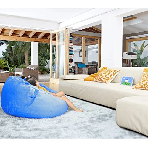 Stuffed Animal Storage Bean Bag Chair Cover(No Filler Included) Stuffable Bean Bag - Stuffed Animal Bean Bag Storage For Kids & Teans Super Soft And Comfortable Bean Bag Stuffed Animal Storage Extra Large - Round Blue 6 Stuffed Animal Storage Bean Bag Chair Cover(No Filler Included) Stuffable Bean Bag - Stuffed Animal Bean Bag Storage For Kids & Teans Super Soft And Comfortable Bean Bag Stuffed Animal Storage Extra Large - Round Blue - Image 6