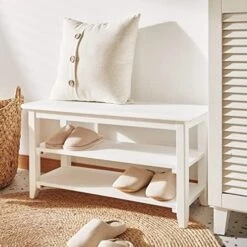 OGCAU Shoe Bench Entryway With Storage Bench For Bedroom, Ottoman, 2 Tier, Shoe Rack Organizer For Door, Good Load Bearing, Ideal For Entryway Hallway Living Room And Corridor(Natural 23.6") -Safavieh Furniture 51rNGOqoCpL. AC