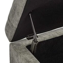 Joveco 24" Ottoman With Storage For Living Room Rectangular Fabric Tufted Bench Footrest - Light Grey -Safavieh Furniture 51rVFj6P9ZS