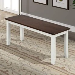 Harper & Bright Designs 6 Piece Dining Table Set With Bench, Wood Kitchen Table Set With Table And 4 Chairs, Ivory White And Cherry 17 Harper & Bright Designs 6 Piece Dining Table Set With Bench, Wood Kitchen Table Set With Table And 4 Chairs, Ivory White And Cherry -Safavieh Furniture 51sNQ2VZVfL