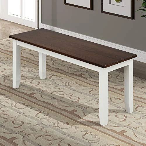 Harper & Bright Designs 6 Piece Dining Table Set With Bench, Wood Kitchen Table Set With Table And 4 Chairs, Ivory White And Cherry 3 Harper & Bright Designs 6 Piece Dining Table Set With Bench, Wood Kitchen Table Set With Table And 4 Chairs, Ivory White And Cherry - Image 3