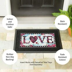 Evergreen Sassafras Love In The Clouds Interchangeable Entrance Doormat | Indoor And Outdoor | 22-inches X 10-inches | Non-Slip Backing | All-Season | Low Profile | Home Décor -Safavieh Furniture 51sbKJ4g4mL
