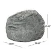 Christopher Knight Home Laraine Furry Glam Dark Light Grey Streak Faux Fur 3 Ft. Bean Bag