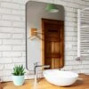 UPLAND OAKS Large Bathroom Mirrors For Wall - Modern Rectangular Mirror With Seamless Metal Mirror Frame - Easy To Install, Mounting Hardware Included (Silver, Slim Lip 36"x24")