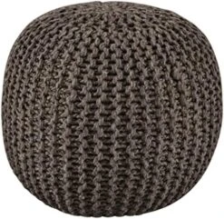 Signature Design By Ashley Latricia Round Knitted Pouf Ottoman, 17 X 17 Inches, Black & White -Safavieh Furniture 51sn6ZBIa0L. AC