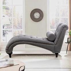 ALISH Chaise Lounge Indoor Upholstered Chaise Lounge Chair Modern Recliner Sofa Sleeper Sofa For Living Room, Bedroom Gray 9 ALISH Chaise Lounge Indoor Upholstered Chaise Lounge Chair Modern Recliner Sofa Sleeper Sofa For Living Room, Bedroom Gray -Safavieh Furniture 51soCzllmzL