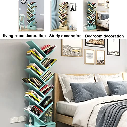 PAKMEZ Tree Shelf, Tree Shape Bookshelf, Bookshelf With Drawer, Room Divider Filing Rack Storage Rack, Space Saving,for Living Room Home Office Bookshelves In Office (Color : Blue, Size : 10 Floors) 6 PAKMEZ Tree Shelf, Tree Shape Bookshelf, Bookshelf With Drawer, Room Divider Filing Rack Storage Rack, Space Saving,for Living Room Home Office Bookshelves In Office (Color : Blue, Size : 10 Floors) - Image 6
