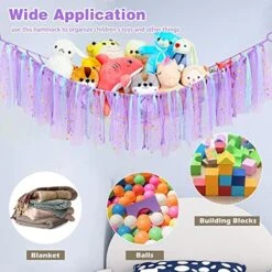 Stuffed Animal Net Or Hammock With Tassels LED Storage Net, Animal Storage Hanging Net, Plush Organiz Corner Toy Hammock Toy -Safavieh Furniture 51t2eYGlfbL