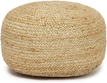 · REDEARTH · Cylindrical Pouf Foot Stool Ottoman -Jute Braided Accent Chair Footrest For The Living Room, Bedroom, Nursery, Patio, Lounge & Other Rooms In The Home (14.5”x14.5”x16”; Natural Ivory) 9 · REDEARTH · Cylindrical Pouf Foot Stool Ottoman -Jute Braided Accent Chair Footrest For The Living Room, Bedroom, Nursery, Patio, Lounge & Other Rooms In The Home (14.5”x14.5”x16”; Natural Ivory) - Image 9