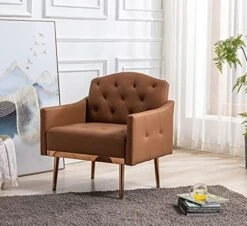 KINFFICT Modern Accent Chair, Upholstered Single Sofa Arm Chair For Living Room And Bedroom, Upholstered Comfy Armchair Chair With Solid Tapered Metal Legs, White -Safavieh Furniture 51tCIxT9peL. AC