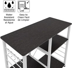 SDHYL Coffee Bar, 35 Inch Bakers Rack Microwave Stand With 4 Storage Shelves, Kitchen Shelves Organizers Bakers Racks With Storage, Microwave Table Coffee Station Table For Home Kitchen Bathroom -Safavieh Furniture 51tD7S7CmmL