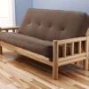 Clearwater Creek Outfitters Northwoods Lodge Log Futon Frame In Natural Wood With 8" Premium Innerspring Mattress (Mocha)