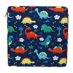 TOYANDONA Portable Seat Cushion 1 Pc Kids Chair Booster Portable Dining Chair Cushion Lovely Dinasour Pattern Dining Pad For Baby Toddlers Children Comfortable (Blue) Toddler Seat
