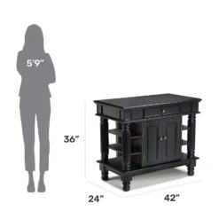 Homestyles Americana Black Kitchen Island With Open Shelving By Home Styles -Safavieh Furniture 51tPQA5YITL