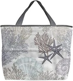 Extra Large Mesh Beach Bag, Pumpkin Maple Leaf Waterproof Beach Bag Lightweight Tote Bag With Pockets Foldable Organizer Storage Bag For Picnic Travel Farmhouse Fall Rustic Burlap Backdrop -Safavieh Furniture 51tfxloevaL. AC