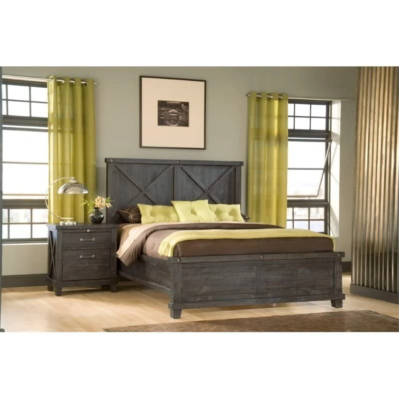 BOWERY HILL 1 Drawer 1 Storage Wooden Bedside Nightstand In Cafe 2 BOWERY HILL 1 Drawer 1 Storage Wooden Bedside Nightstand In Cafe - Image 2