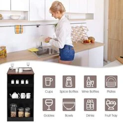 Giantex 3 Piece Pub Dining Set, Wooden Counter Height Table Set With 2 Bar Stools, Industrial Bar Table Set W/Storage, Sturdy Kitchen Table For Kitchen, Restaurant, Living Room (Brown) -Safavieh Furniture 51to8yFLgbL