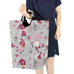 Valentine's Day Gnomes Gray Laundry Basket Collapsible Large Clothes Hamper Nursery Storage Bin With Handle For Kids Room Bedroom Dorm Bathroom 9 Valentine's Day Gnomes Gray Laundry Basket Collapsible Large Clothes Hamper Nursery Storage Bin With Handle For Kids Room Bedroom Dorm Bathroom -Safavieh Furniture 51u5pZ0ziCL