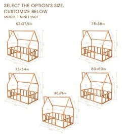 BUSYWOOD House Bed For Kids - Toddler House Frame Montessori Crib, Twin, Full, Queen Bed, N.WOOD+WHITE (FLOOR BED FOR SLEEPING ONLY) -Safavieh Furniture 51uSoBQFneL
