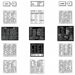 30 Computer Shortcut Keys Excel Or Word Stickers DIY Decorative Luggage Notebook Waterproof Stickers Computer Stickers Stickers For Scooters (Pink, One Size)