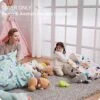 Nobildonna Stuffed Animal Storage Bean Bag Chair Cover Only For Kids Girls Toddler, Large Beanbag Chair Without Filling For Organizing Children Soft Plush Toys