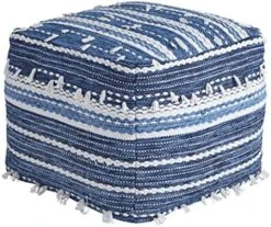 Signature Design By Ashley Absalom Hemp Pouf, 16 X 16 Inches, Multicolored -Safavieh Furniture 51ugdkP6rGL. AC