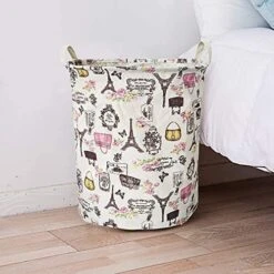 Large Storage Basket Waterproof Organizer Bin Paris Laundry Hampers Convenient Baby Nursery Hamper For Kids Girls, Pink -Safavieh Furniture 51uh0oOl8KL